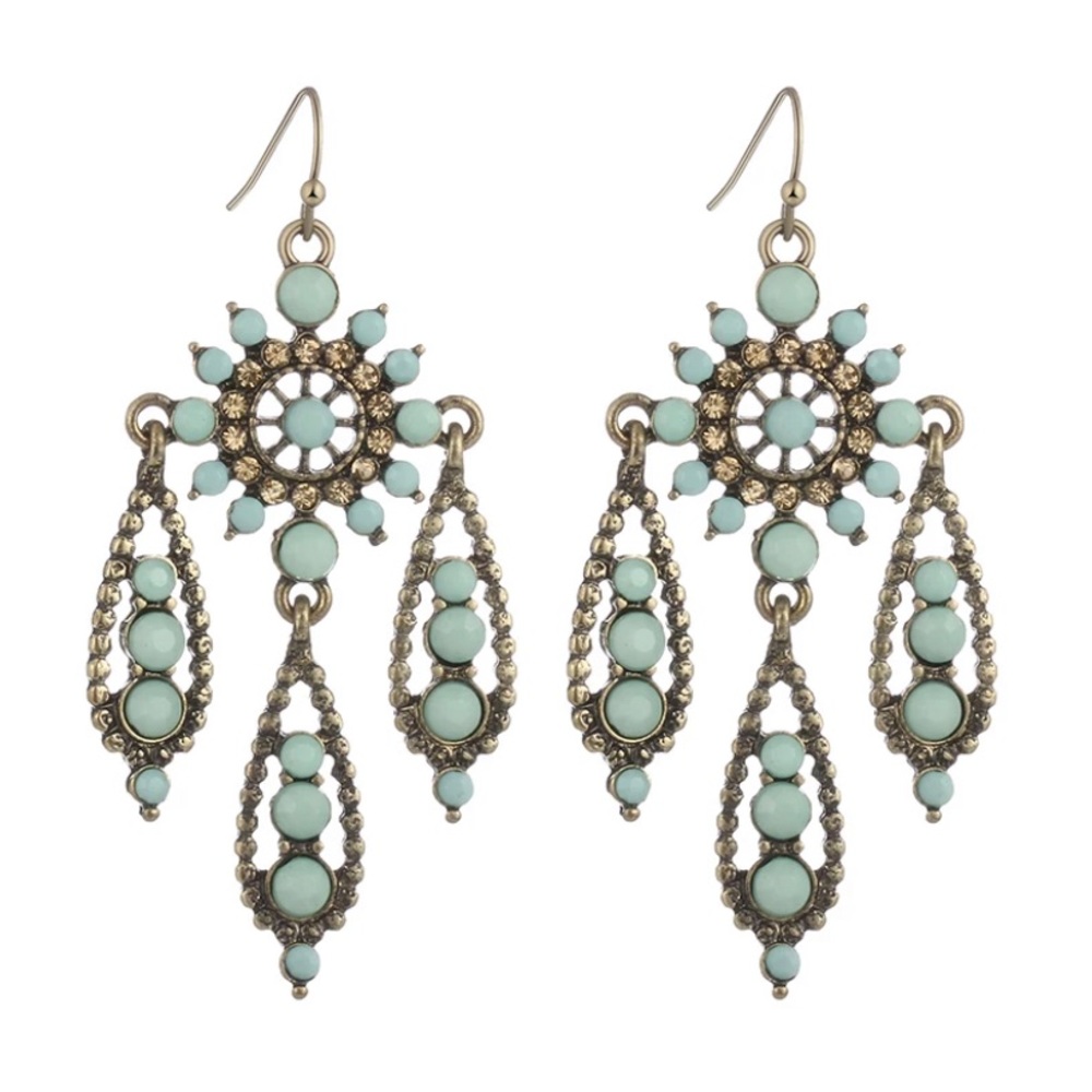 Beaded Crystal Dangle Earrings